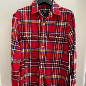 American Eagle Flannel Button Up Mens Shirt, S Red